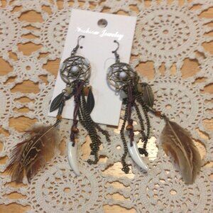 Dream Catcher Feather Earrings